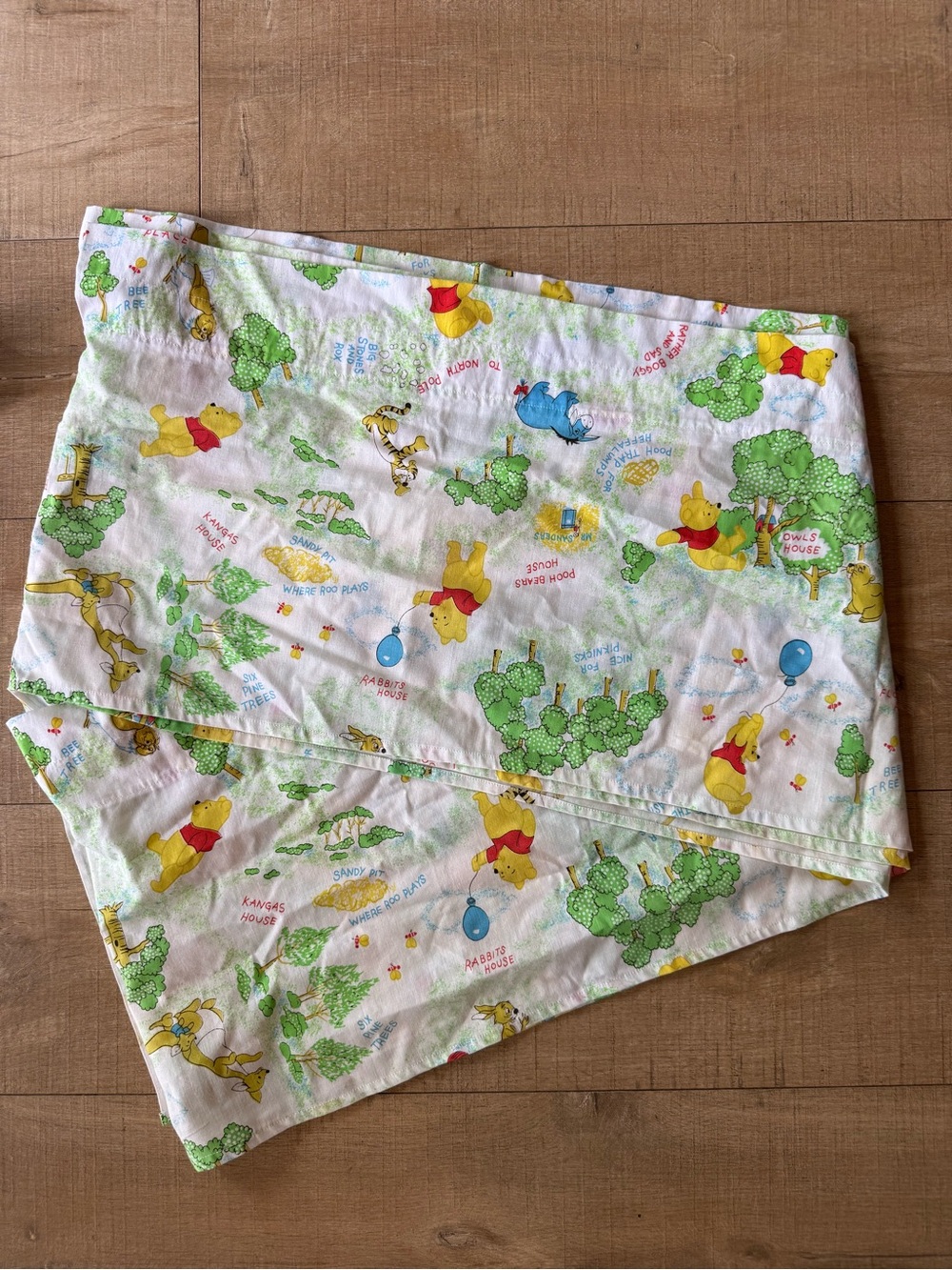 Vintage Winnie the Pooh 100 Aker Wood Window Valance Rod Pocket 176in Extra Wide